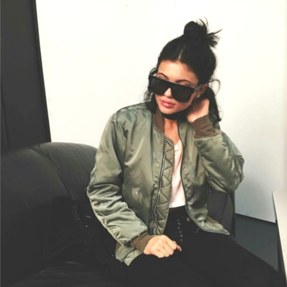 NEW Nasty Gal satin green bomber jacket